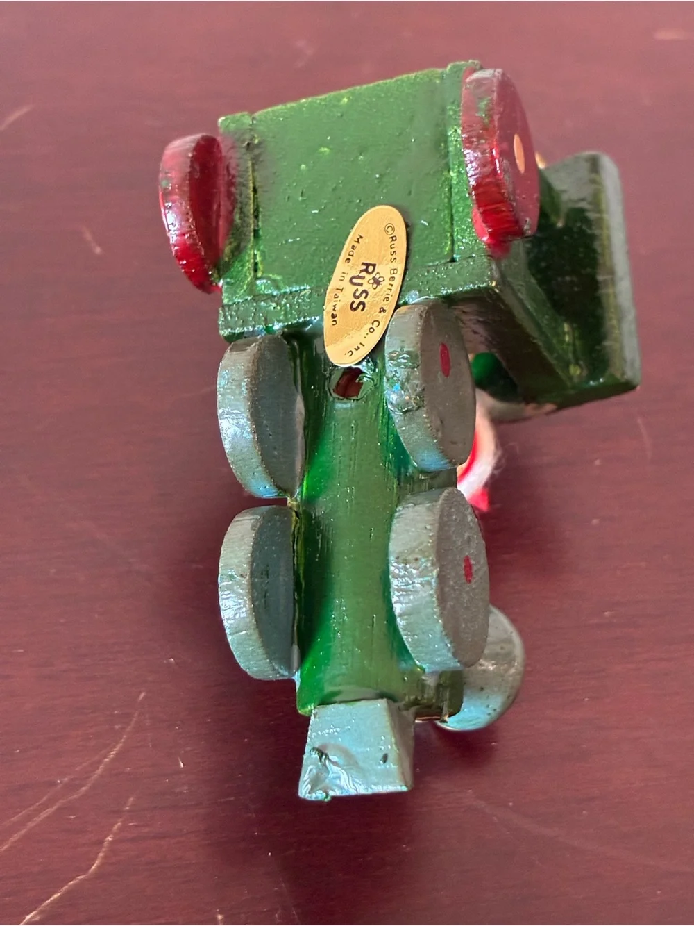 Vintage Russ Berrie Wooden Christmas Train Ornament, Made in Taiwan